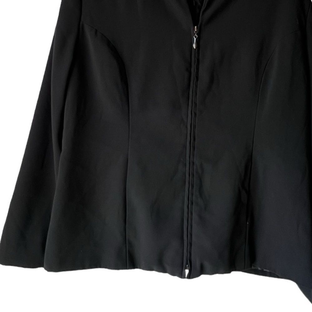 Women's Plus Jacket Black Solid George Front Zip … - image 2